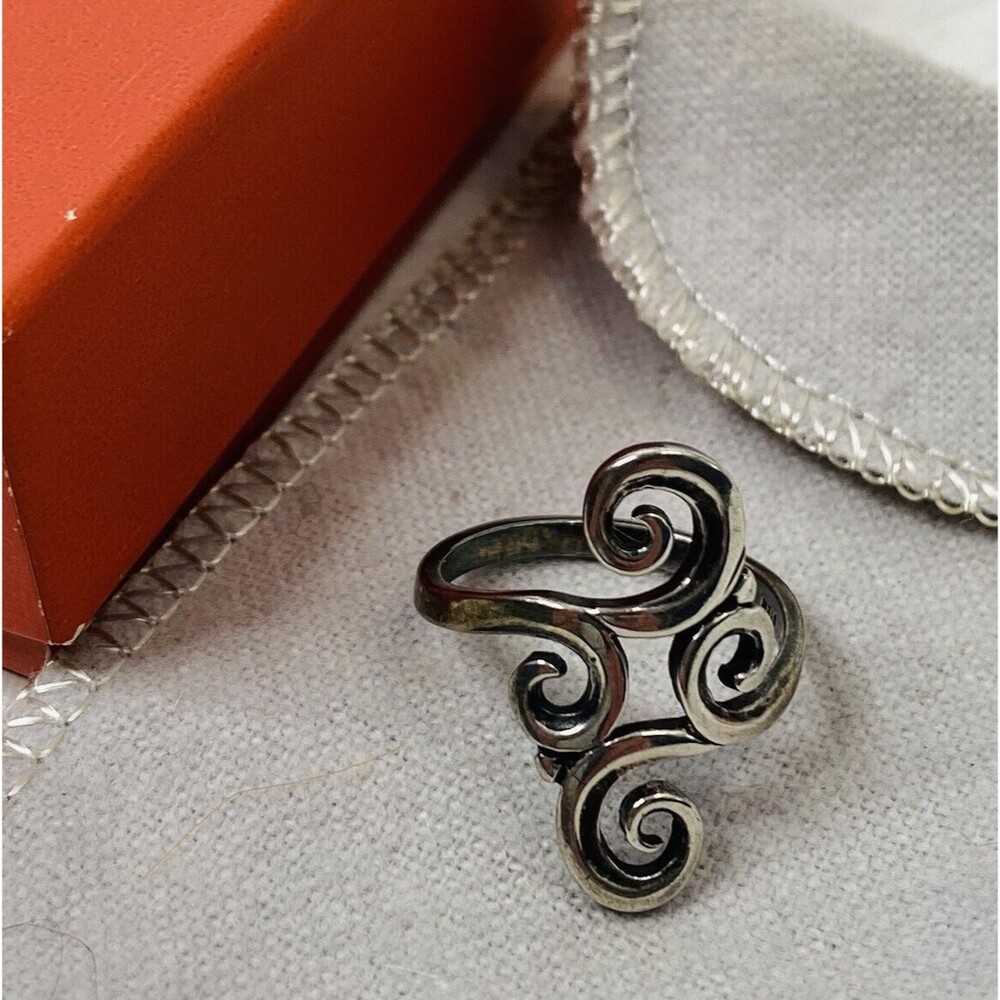 James Avery Sterling Silver Long Swirl Ring 6.5 FIRM